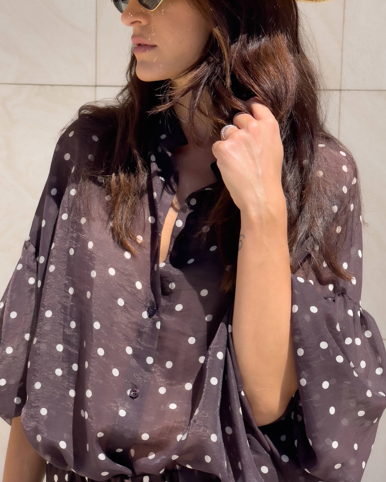 CAMICIA VIVIAN POIS FONDENTE