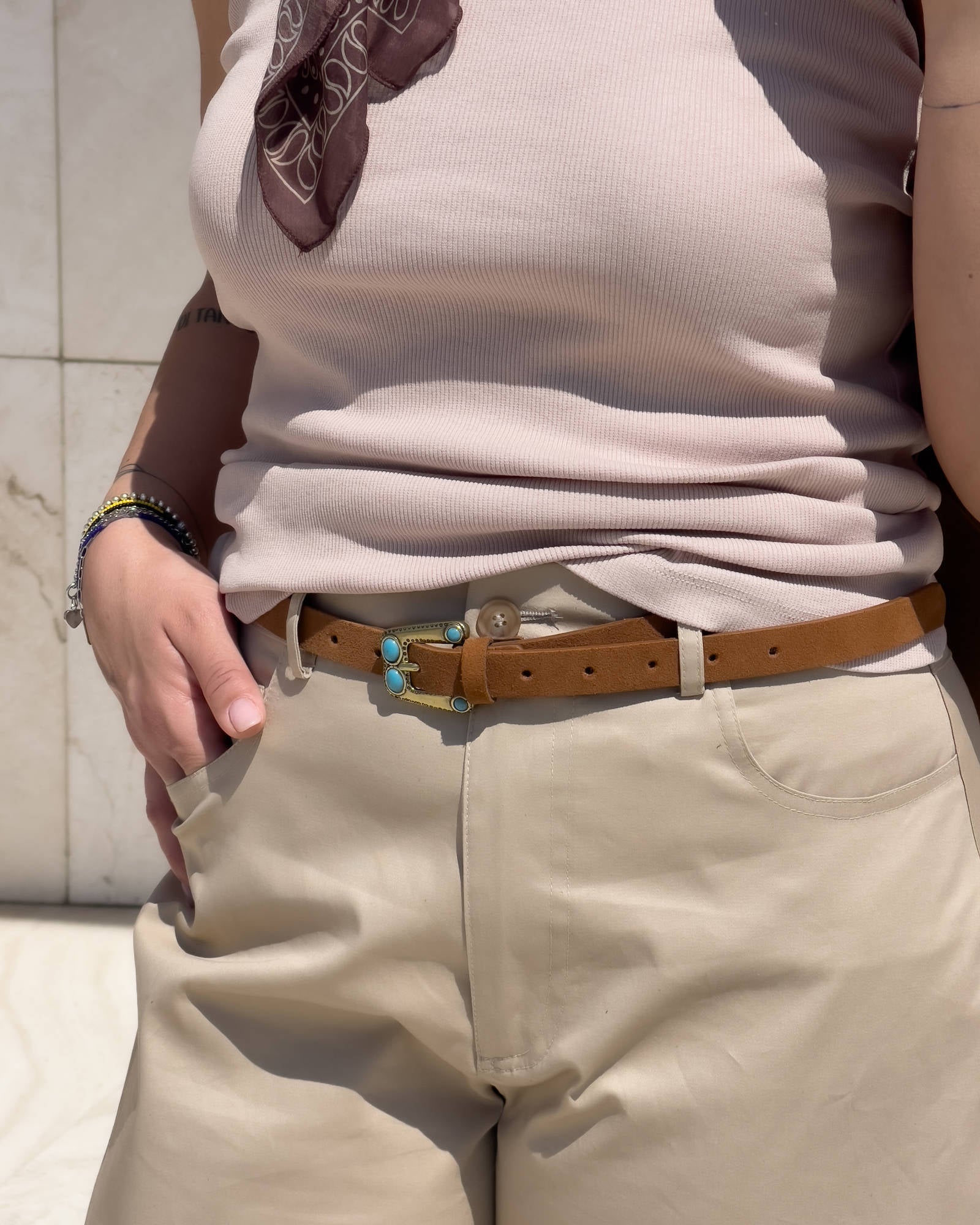 CINTURA IN PELLE LESS CUOIO