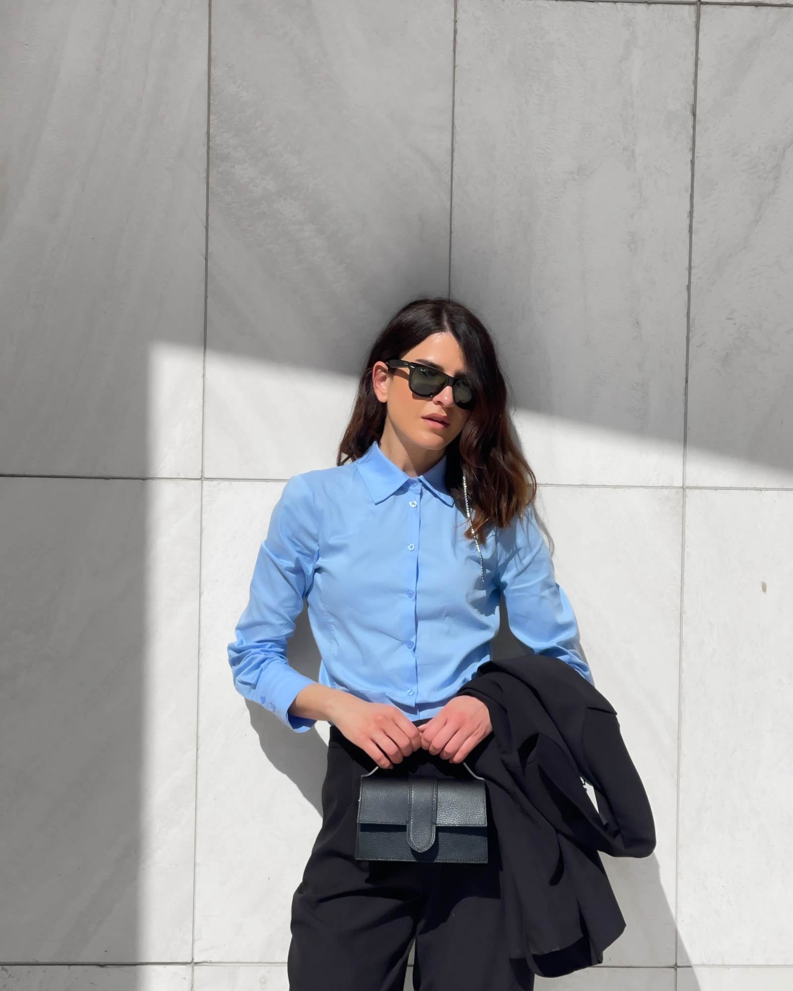 CAMICIA POLINE CELESTE