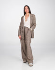 GIACCA OVER CHECK TWEED BROWN