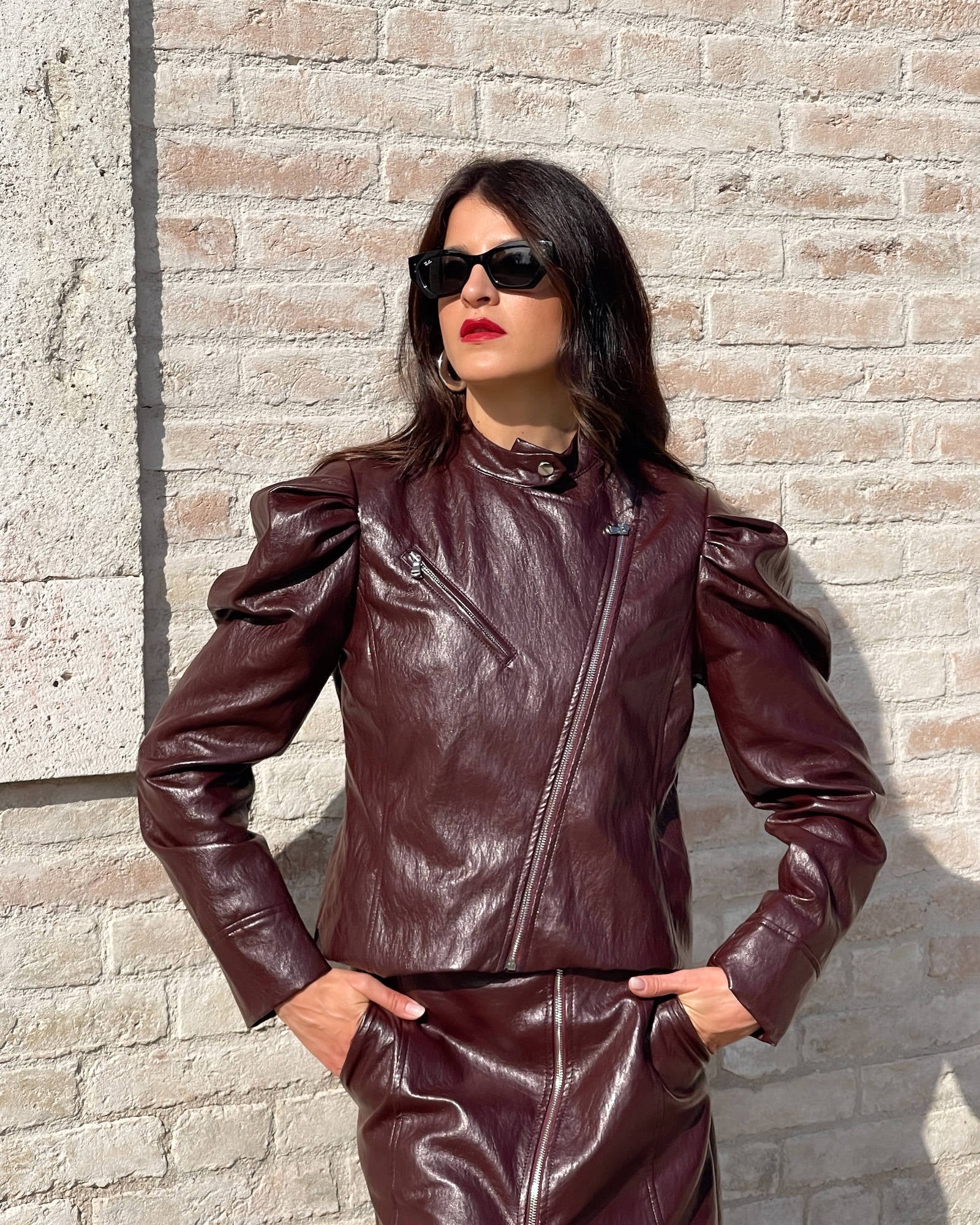 GIACCA ECOPELLE RANDY BORDEAUX