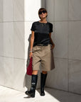 T-SHIRT NORA IN SATIN NERO