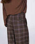 PANTALONE ANDREA CHECK GALLES BROWN BLU