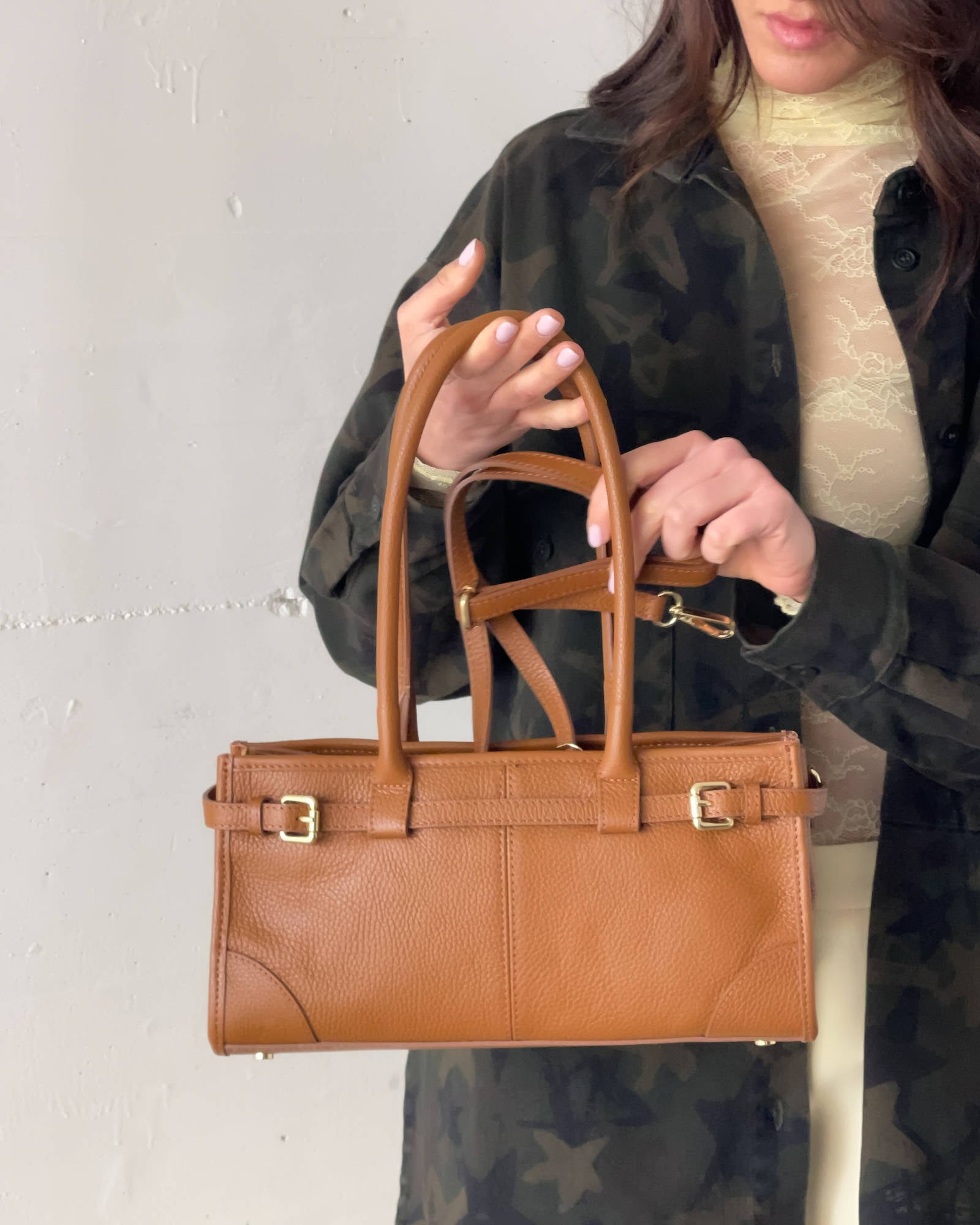 BORSA IN PELLE MINA CUOIO SCURO