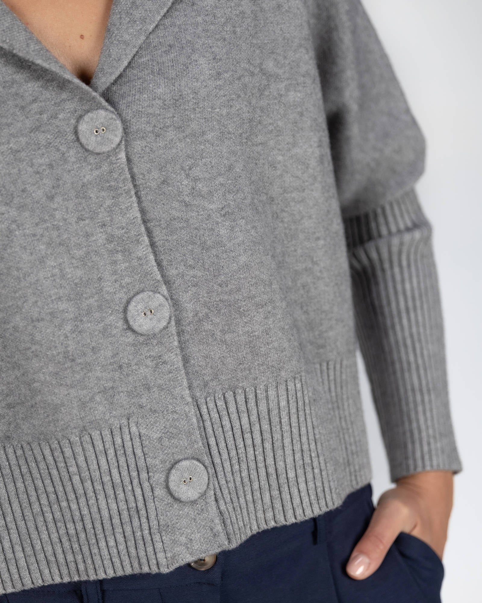 CARDIGAN IN MAGLIA KARL GRIGIO