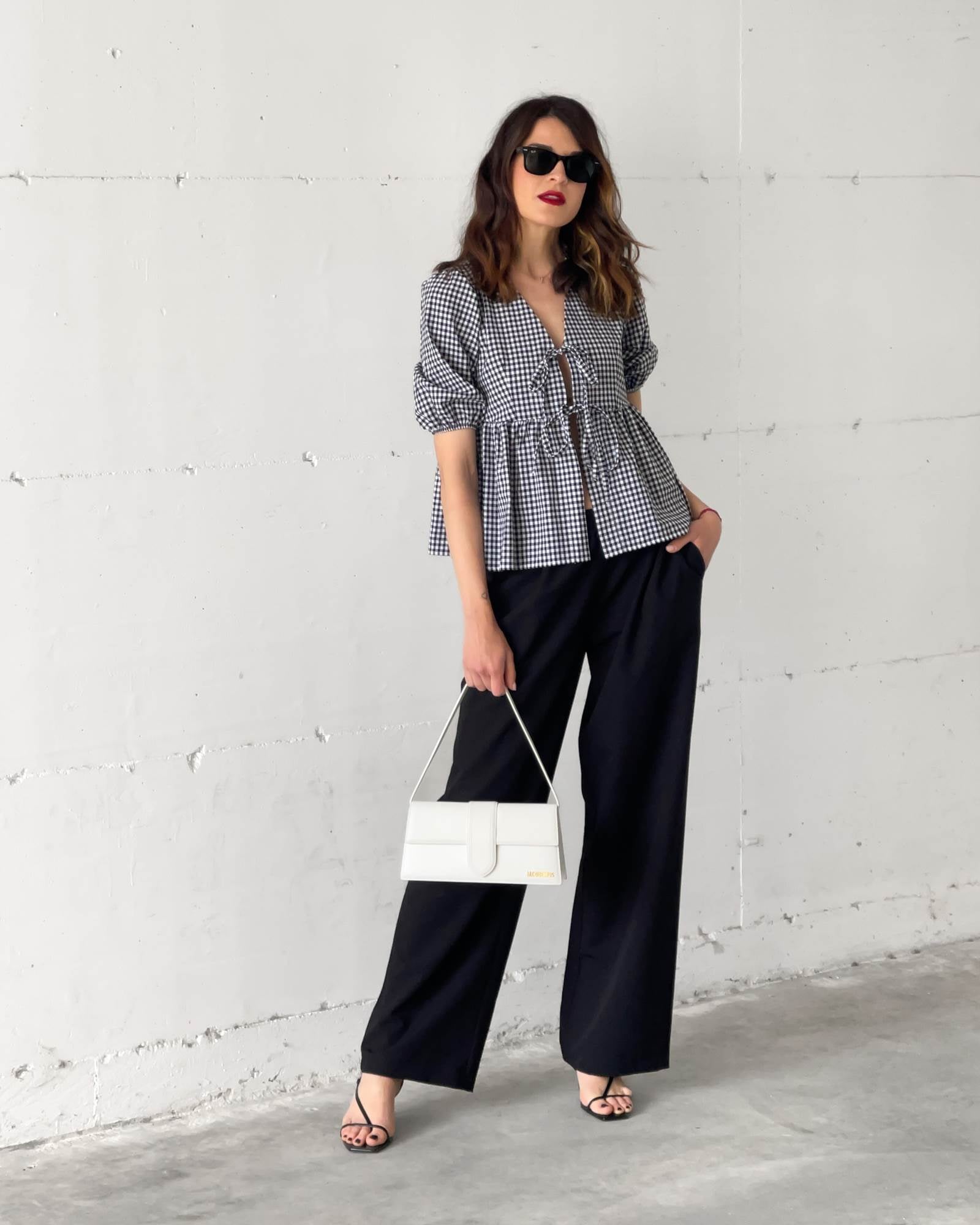 CAMICIA ANN VICHY NERO