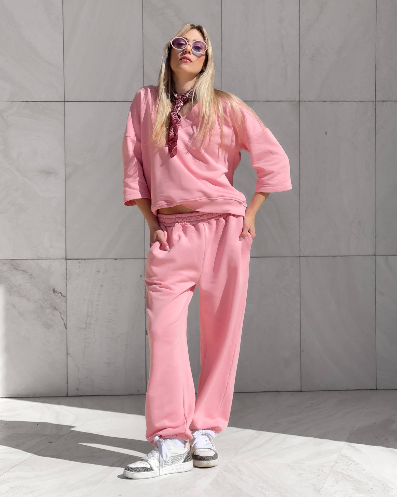 PANTALONI FELPA LEMONI ROSA
