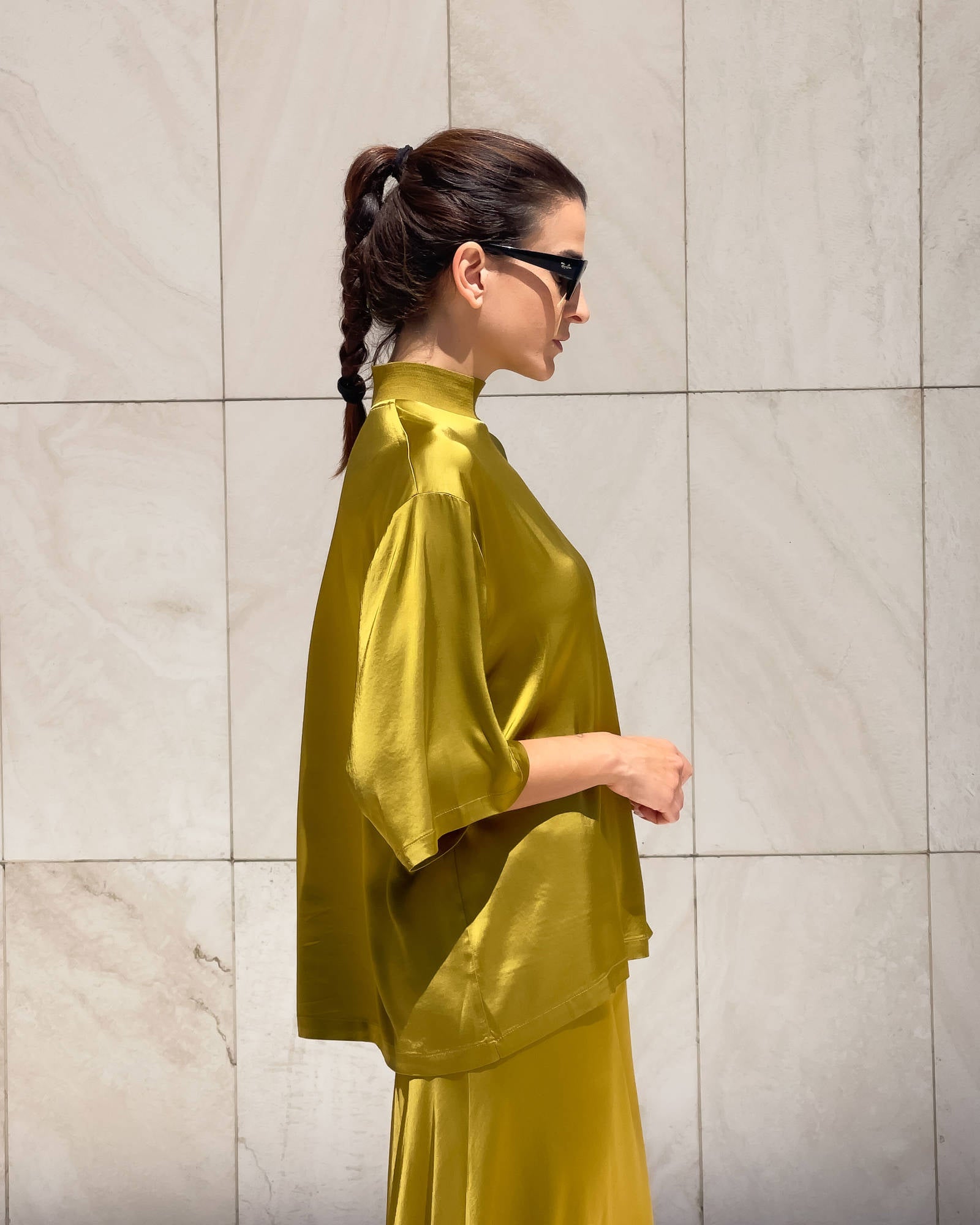 T-SHIRT OVER IN SATIN NORA CARDO