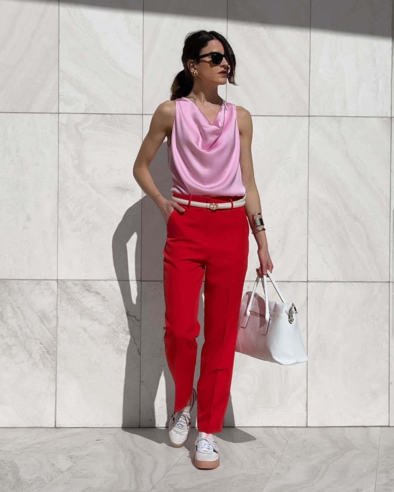 TOP IN VISCOSA E SETA ROSE