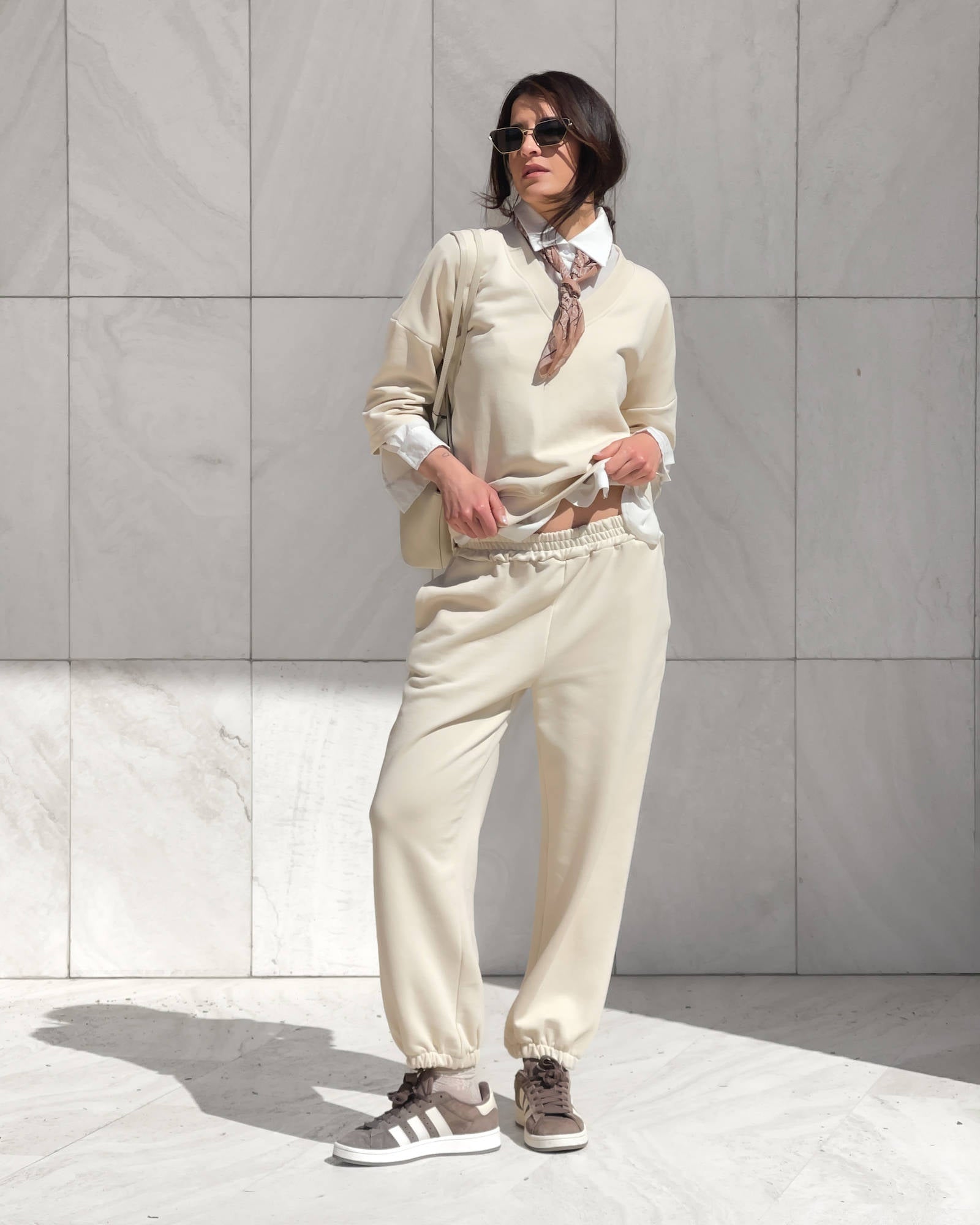 PANTALONI FELPA LEMONI CREMA