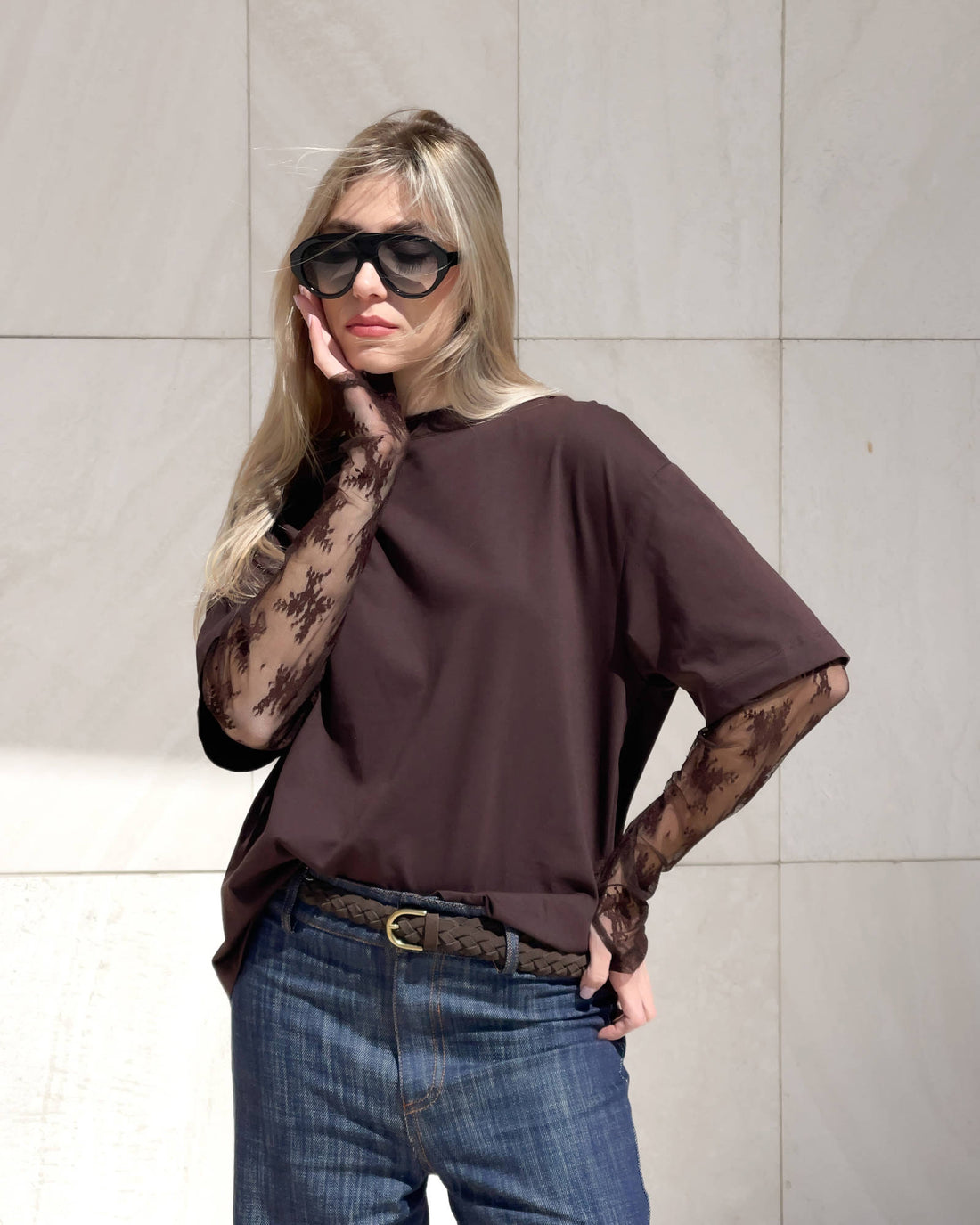 T-SHIRT PARFAIT CON PIZZO CHOCO