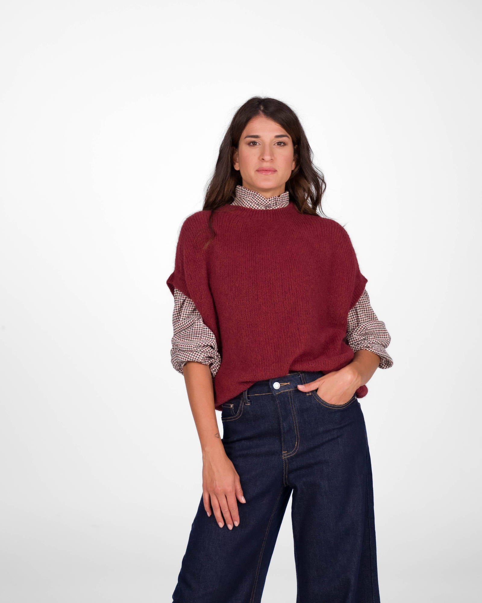 MAGLIA SENZA MANICHE ALICE BORDEAUX
