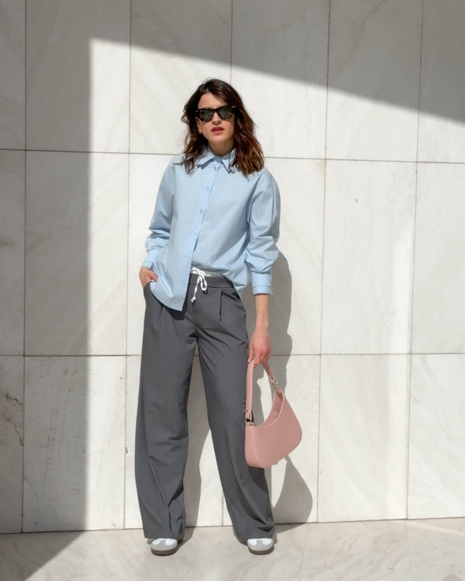CAMICIA DOUBLE CELESTE