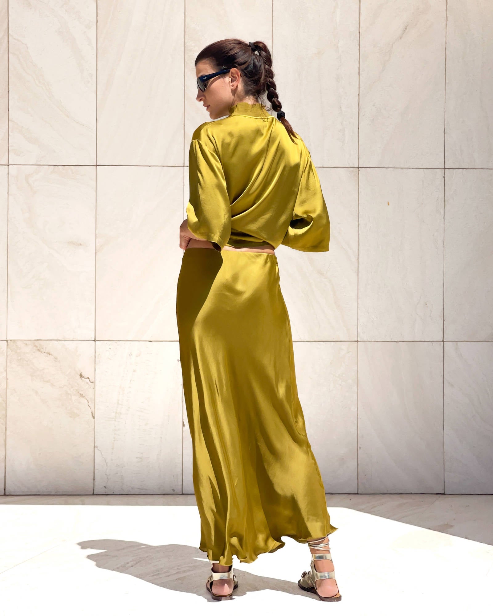 GONNA MIDI IN SATIN NORA CARDO