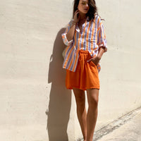 CAMICIA FORMENTERA IN GARZA DI COTONE VIOLA ARANCIO