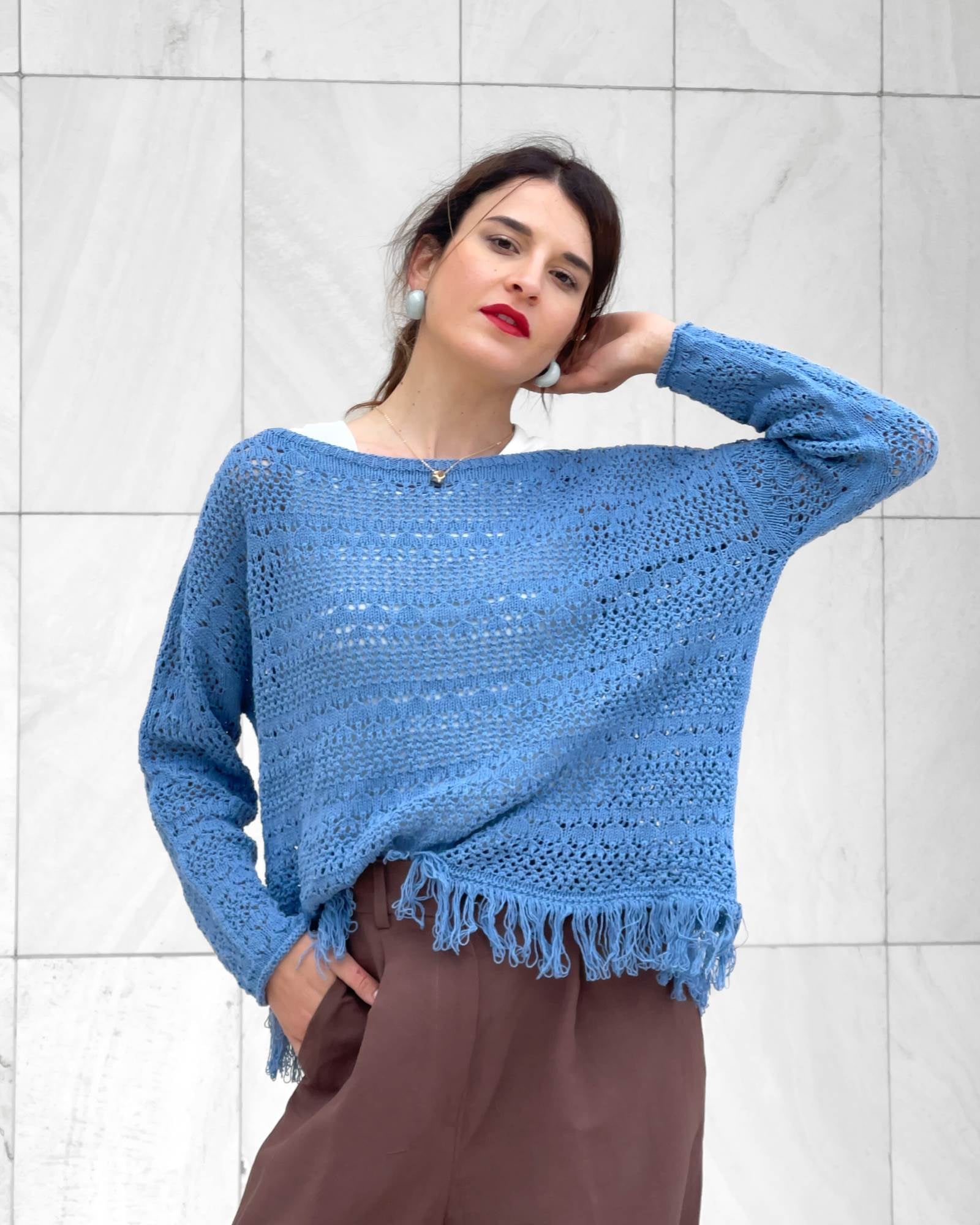 PULL CON FRANGE ANDYE DENIM