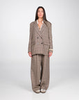 PANTALONE ANDREA CHECK TWEED BROWN
