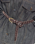 CINTURA IN PELLE LANA TESTA DI MORO