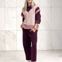 PANTALONE MARYMO DARK PLUM