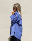 CAMICIA HEATHER RIGA BLU