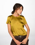 T-SHIRT NORA IN SATIN CARDO