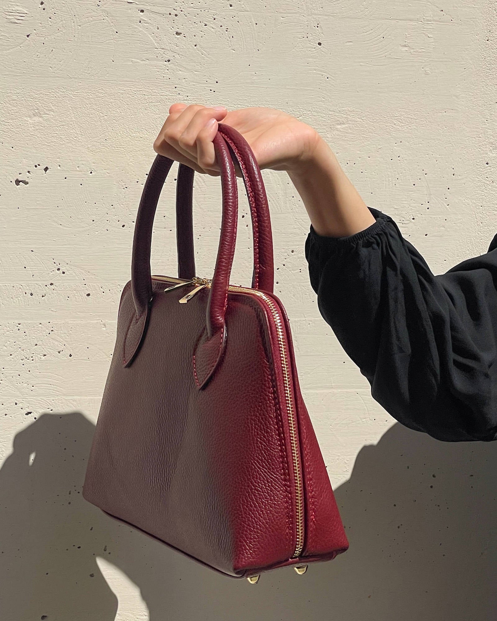 BORSA IN PELLE CHIAYA BURGUNDY
