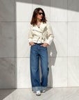 GIUBBINO ECOPELLE CHARLOTTE OFF WHITE
