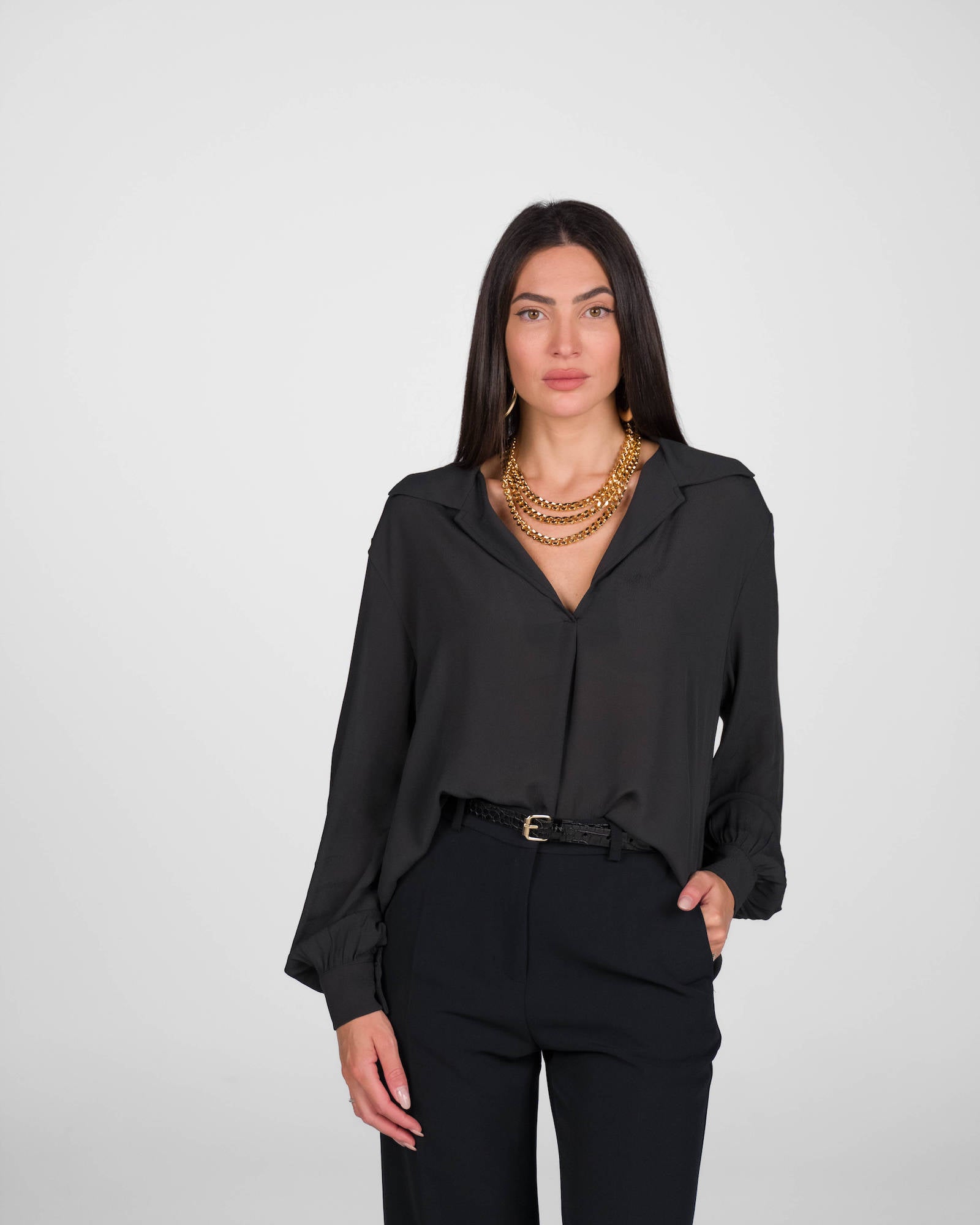 CAMICIA GIGLIO NERO