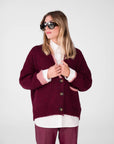 CARDIGAN ORSINA BORDEAUX ROSA