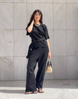 T-SHIRT CON CINTA DORIS NERO