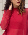 MAGLIA IN LUREX FRIDA ROSSO