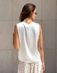 TOP SPALLA LARGA NORA IN SATIN CALCE