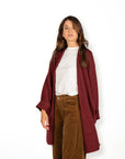 CARDIGAN OVER IN MAGLIA HALLA BORDEAUX