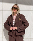 BLAZER CROPPED MEDLEY CHOCO