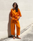 PANTALONE PIPER OVETTO IN LINO MANGO