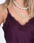 TOP ARIETE IN SATIN BORDEAUX