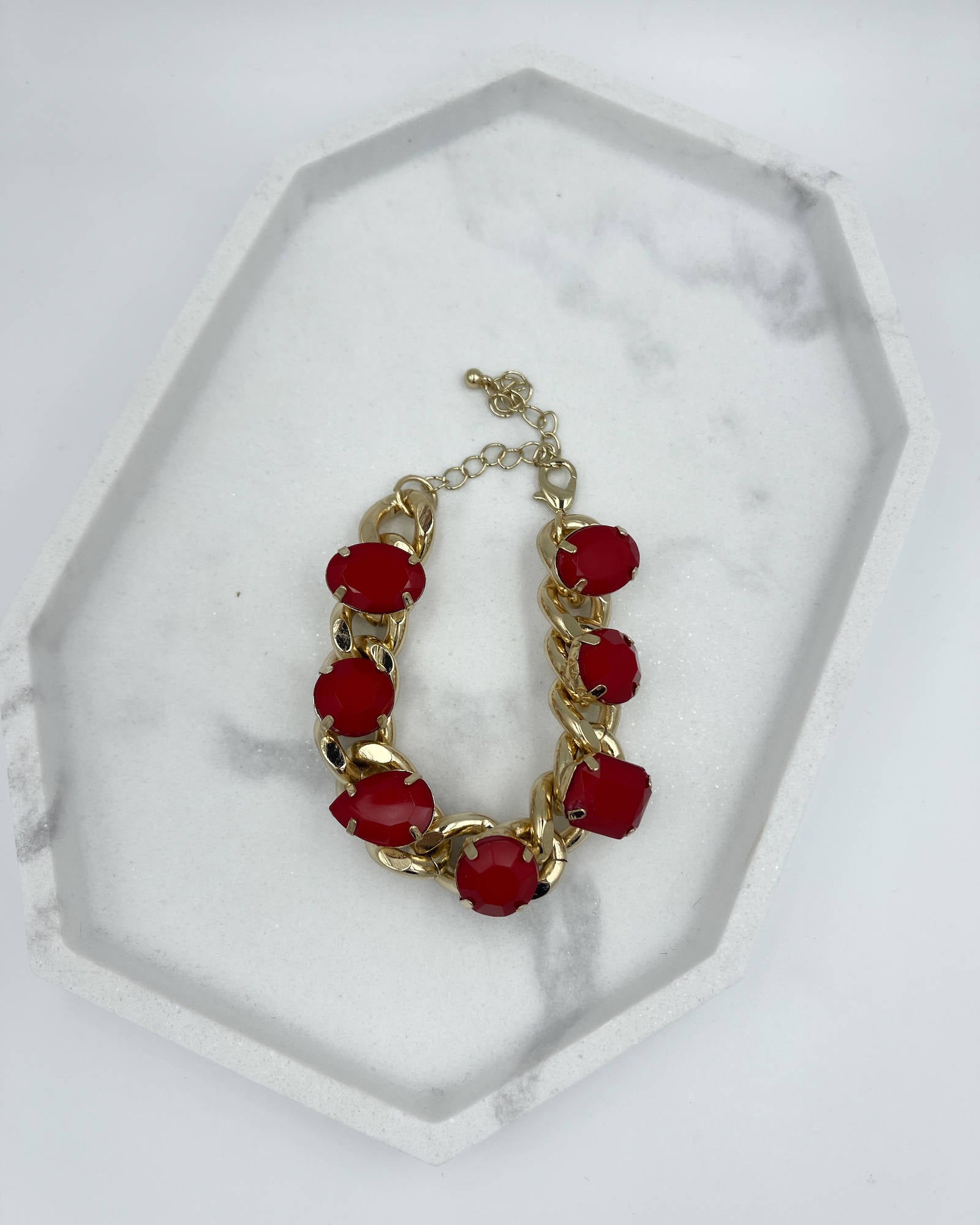 BRACCIALE CON PIETRE ROSSO