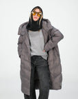 PIUMINO LONG DUCK DOWN DARK GREY