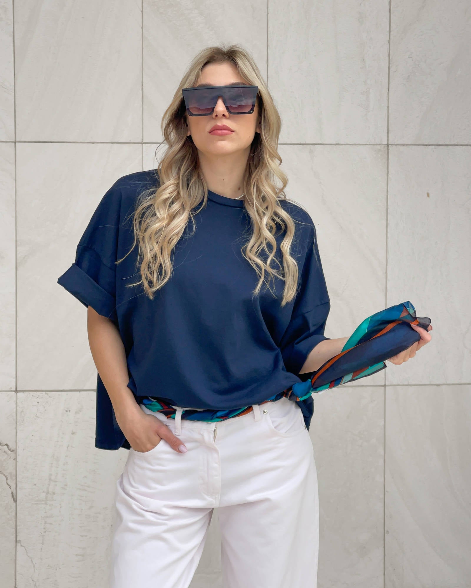 T-SHIRT OVER ELODIE BLU NAVY
