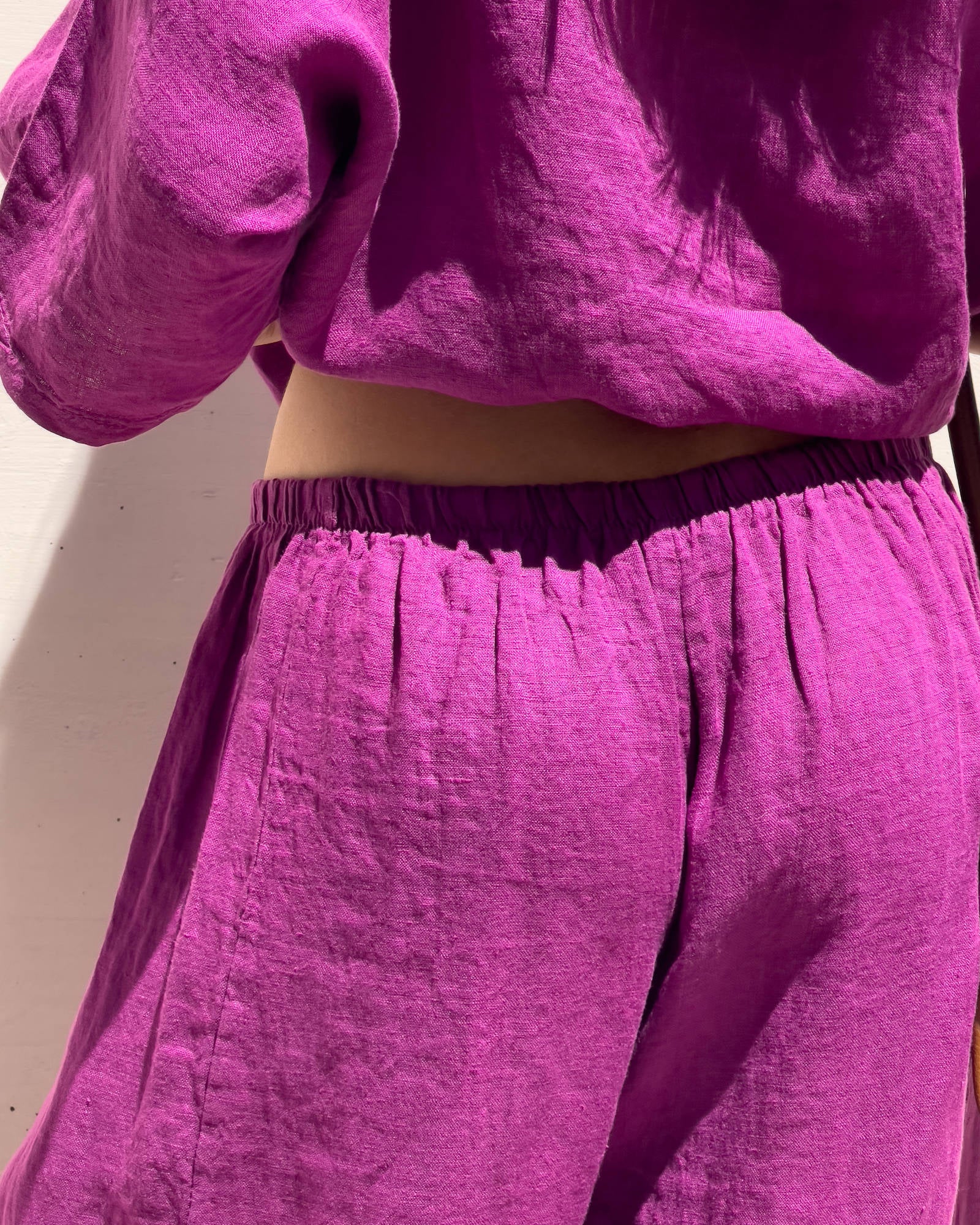 PANTALONE PIPER OVETTO IN LINO ORCHIDEA