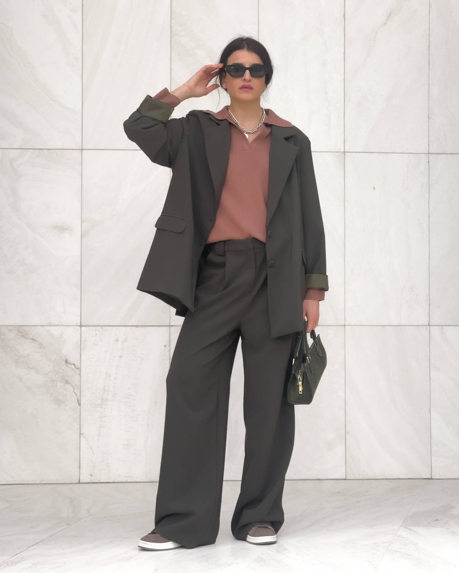 OVERSIZED DAMIAN BLAZER ARMY