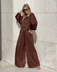 BLUSA SATIN JADE' CHOCO