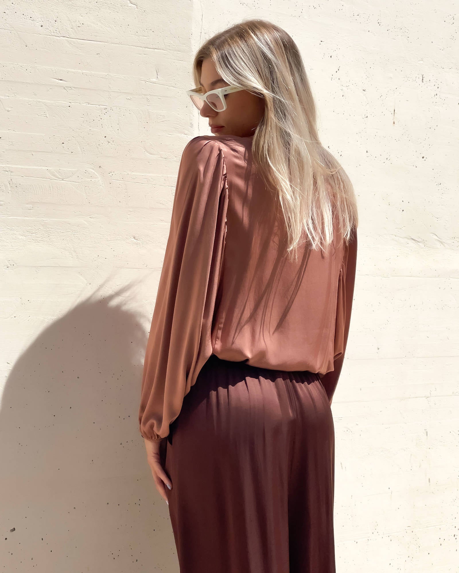 PANTALONE SATIN JADE' CHOCO