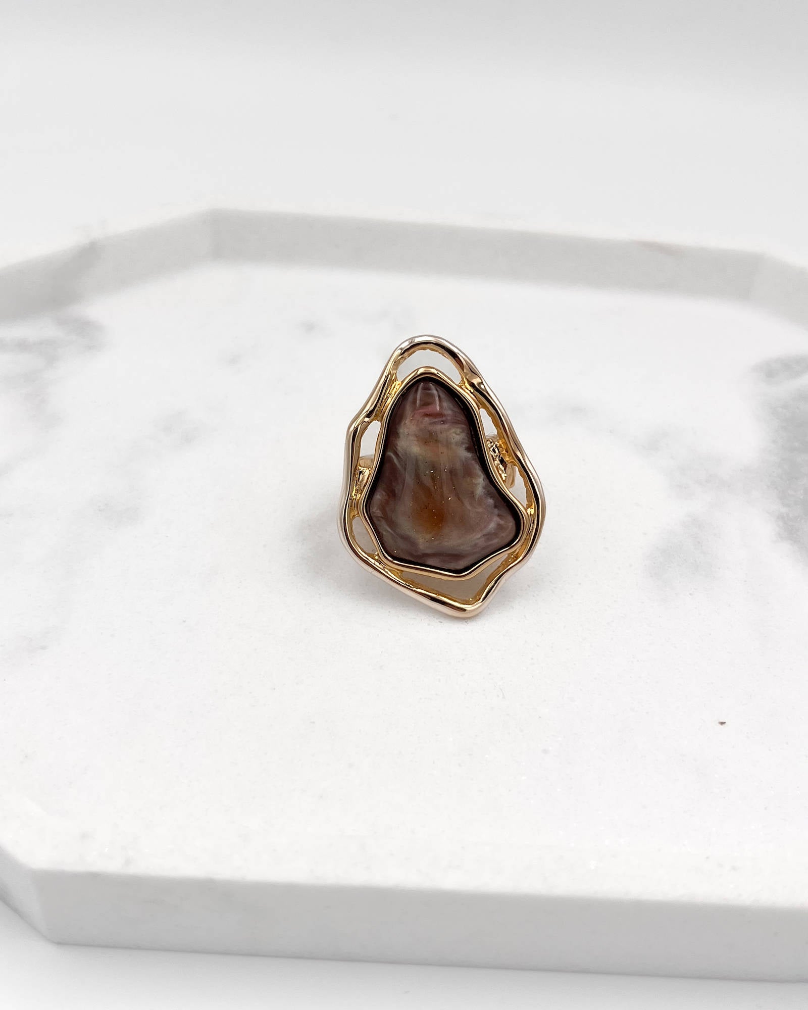 ANELLO AMY ORO E COFFEE