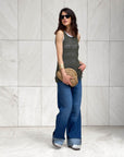 TOP CON FRANGE ANDYE OLIVE
