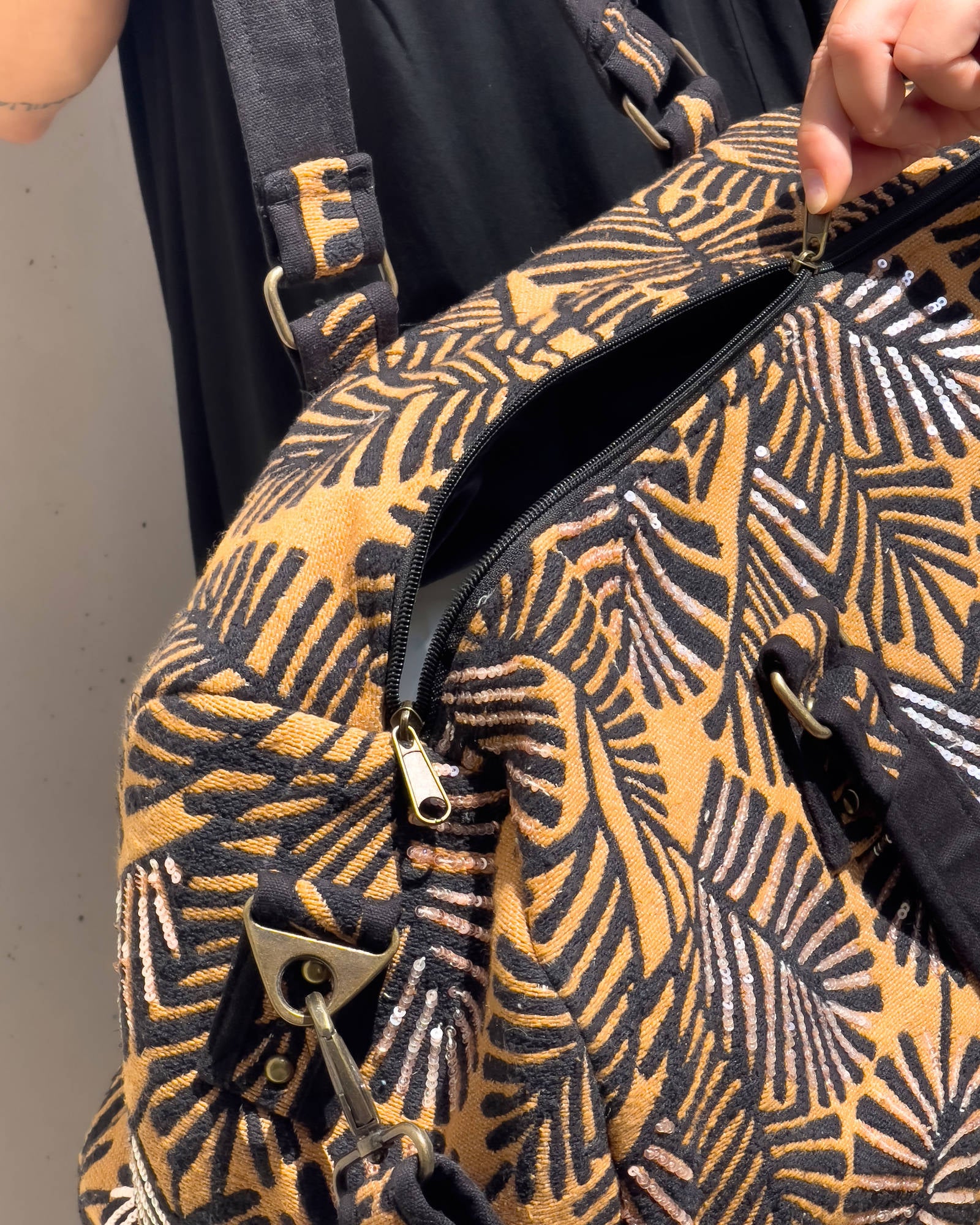 BORSA VIAGGIO MONSTERA MORO NERO