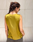 TOP SPALLA LARGA NORA IN SATIN CARDO