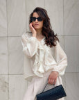 BLUSA ROUCHES OPHELIA BURRO