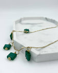 COLLANA SOTTILE CON PENDENTI SMERALDO