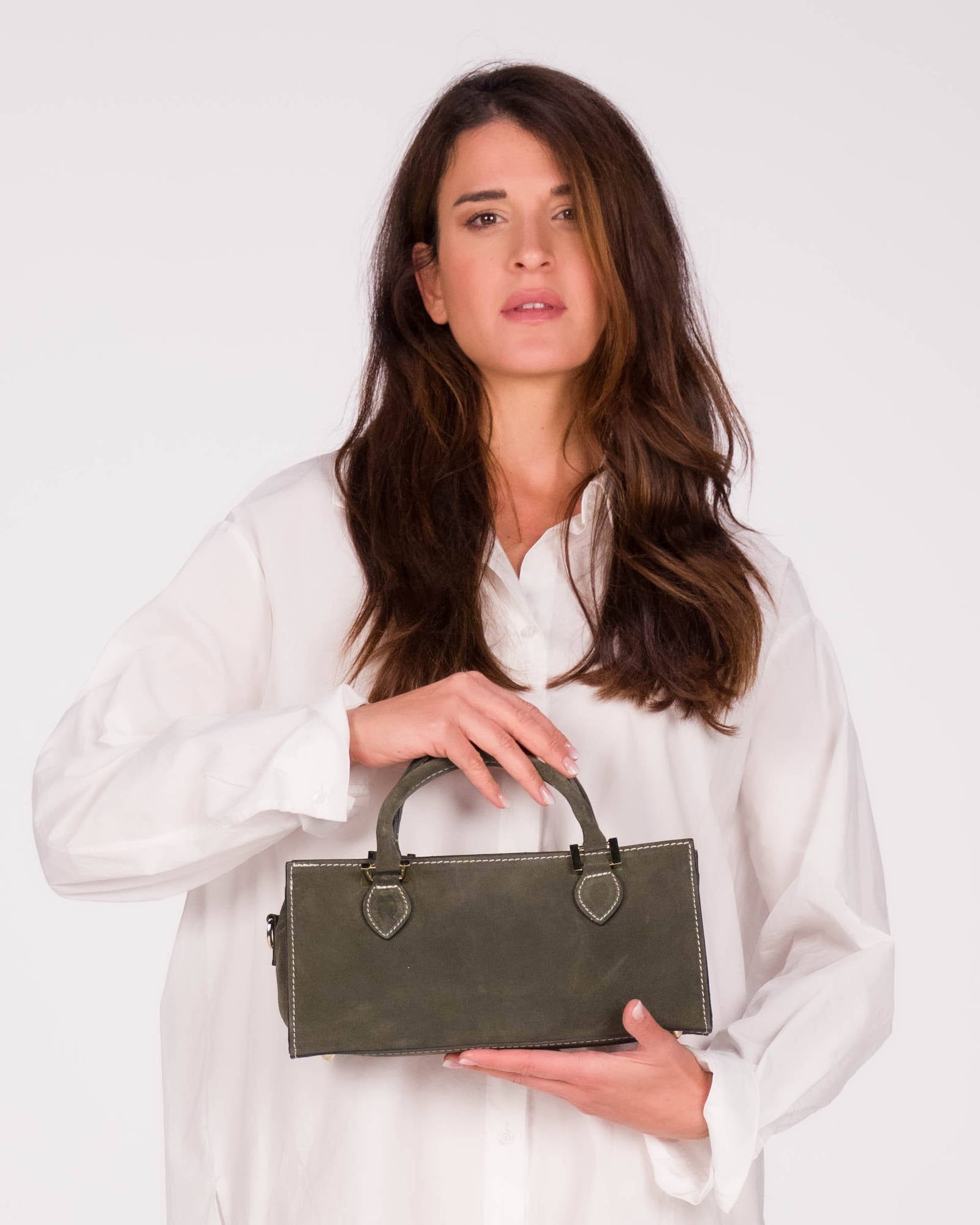 BORSA IN PELLE CELINA OLIVA